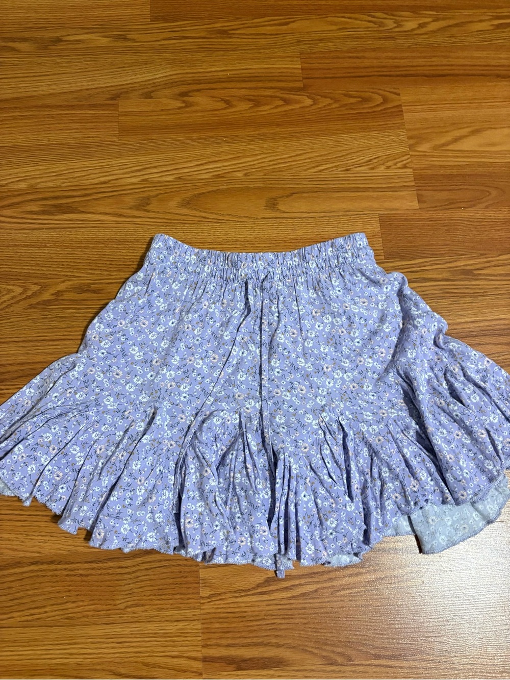 Aeropostale Lavender Floral Ruffle Mini Skirt